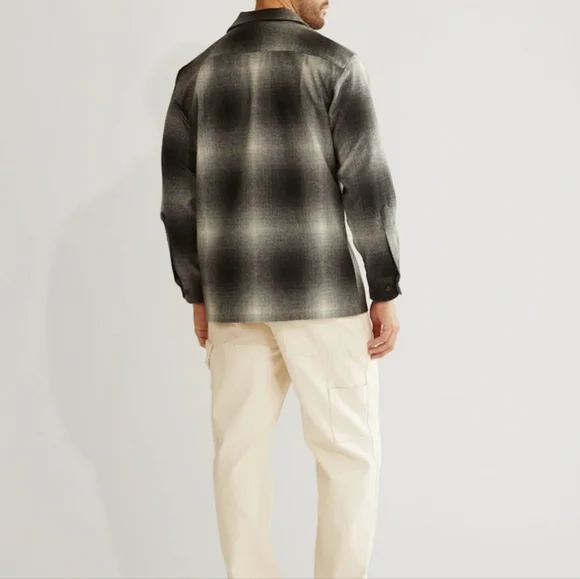 Pendleton The Original Board Shirt Plaid Long Sleeve Charcoal Ombre Large Tall - Picture 7 of 16